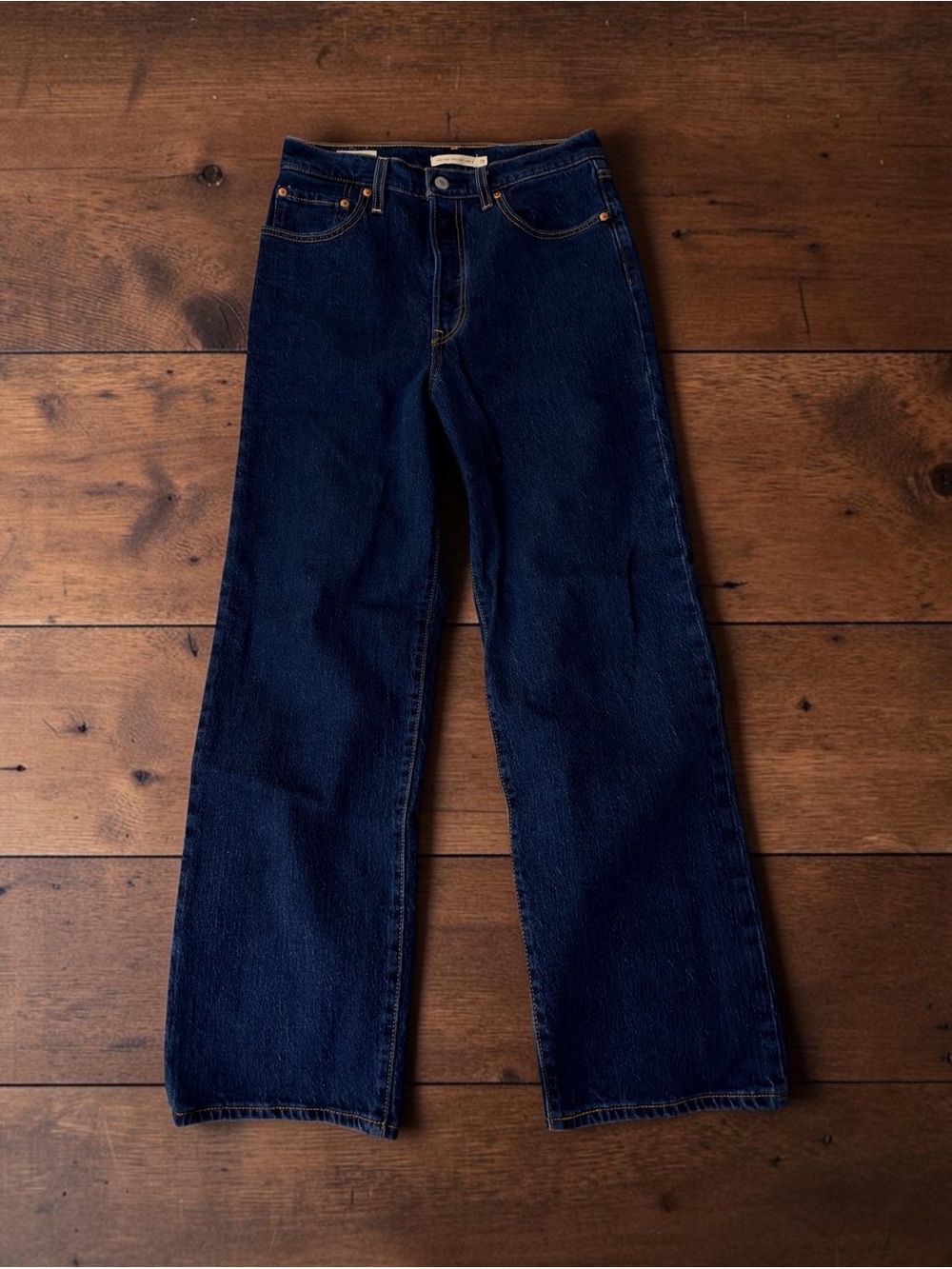 LEVI’S RIBCAGE STRAIGHT ANKLE LENGTH ULTRA HIGH RISE DARK BLUE WASH JEANS 28